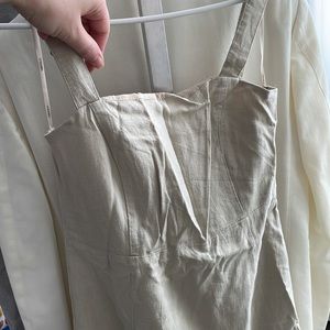 Forever 21 Beige Linen Mini Dress